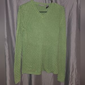 Liz Claiborne Green V-Neck Sweater